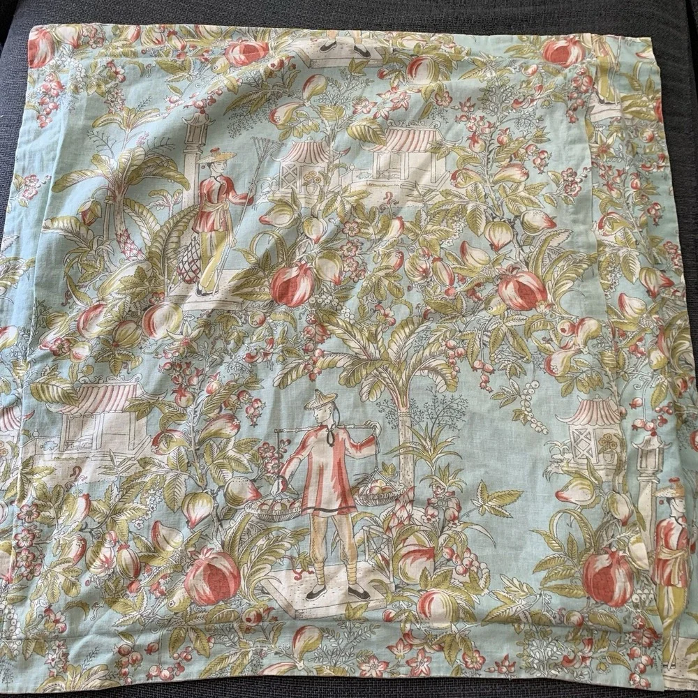 Pottery Barn Asian Toile Chinoiserie EURO Pillow Sham